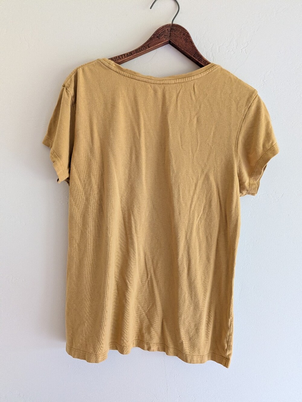 Onno Bamboo Tee Shirt Short Sleeve Yellow Ochre Mustard Women's Size Large - Picture 2 of 7